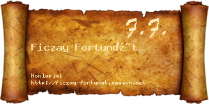 Ficzay Fortunát névjegykártya